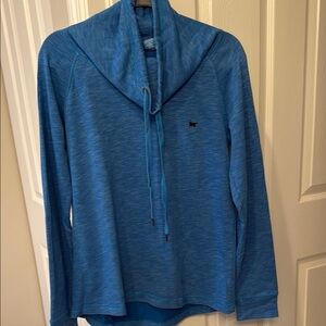 Blue Cowl Neck Pullover
